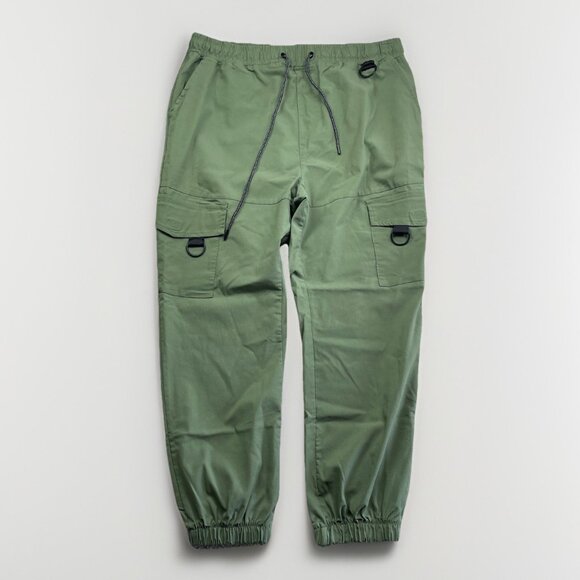 RGSTR Military Green Cargo Joggers Pants Tech Pockets Drawstring Mens 2X - Picture 1 of 13